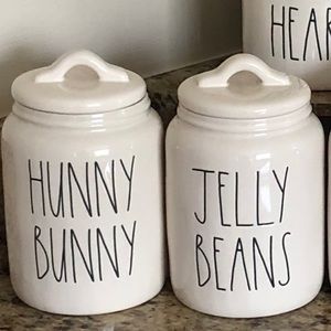NEW  RAE DUNN Jelly Beans & Hunny CANISTERS SET